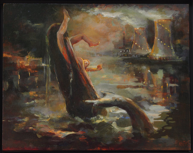 In, oil on panel ,14"x10"