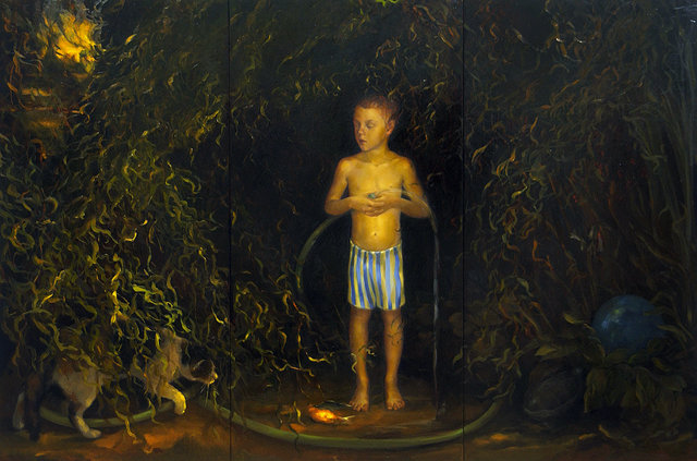 Family Tree, oil on panel, "72x36"