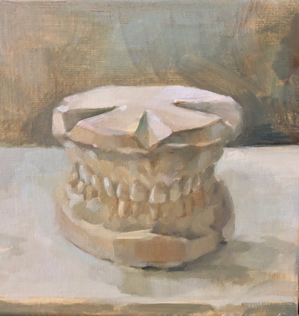 Self-Portrait, 6"x6", oil on canvas