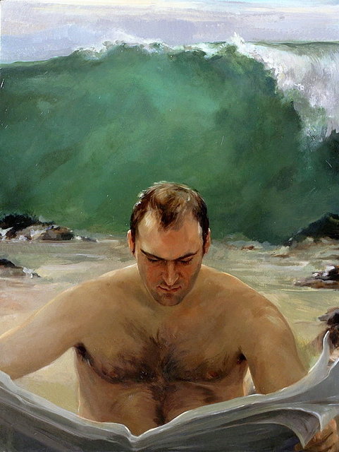Beach Day, oil on panel, 24"x36"