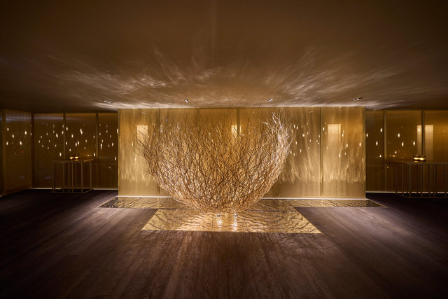 Large white willow nest sculpture