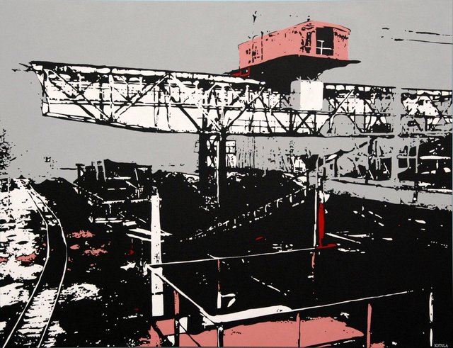 Śląski blues, 100x130 akryl płotno 2008