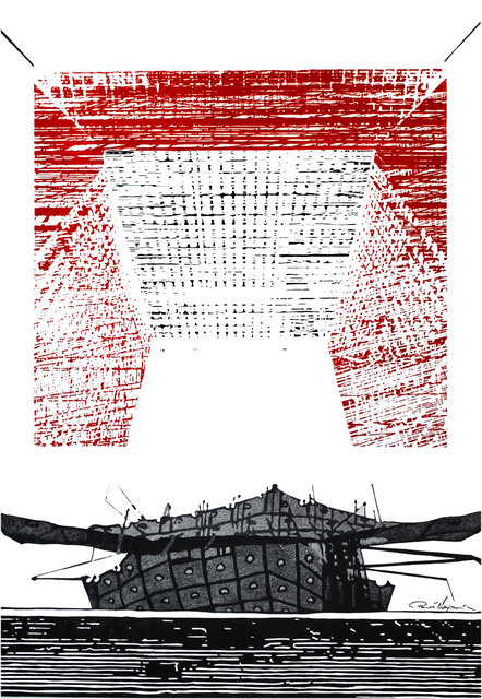 Grande Arche 2 100x70 linoryt 2013