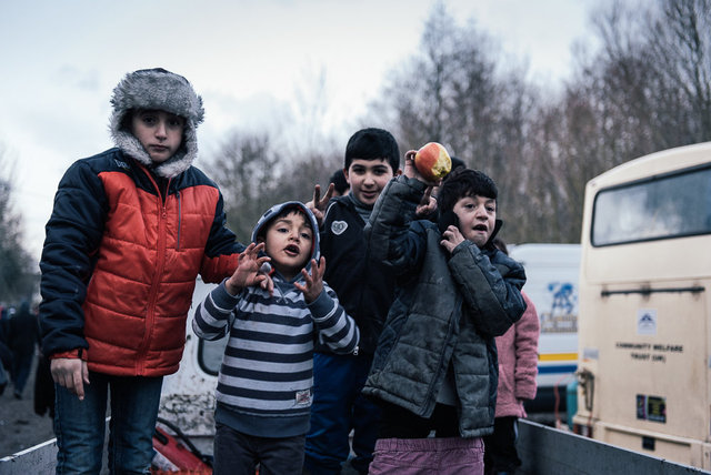Grande-Synthe refugee camp.