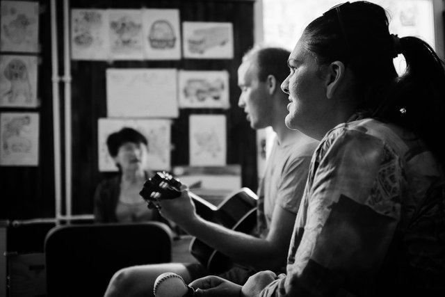 Music therapy session at the Srebrenica health centre.