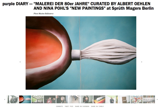 purple DIARY    MALEREI DER 80er JAHRE  CURATED BY ALBERT OEHLEN AND NINA POHL S  NEW PAINTINGS  at 