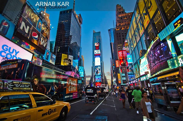Time Square at dusk, Manhattan, NYC