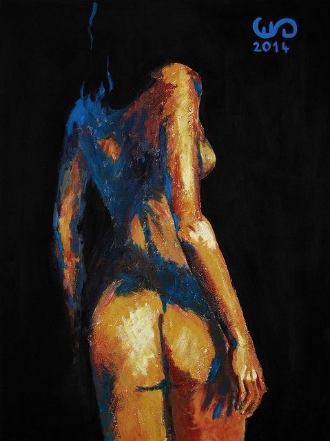 Tenebris z cyklu Lux in Tenebris 80x60 akryl płótno 2014