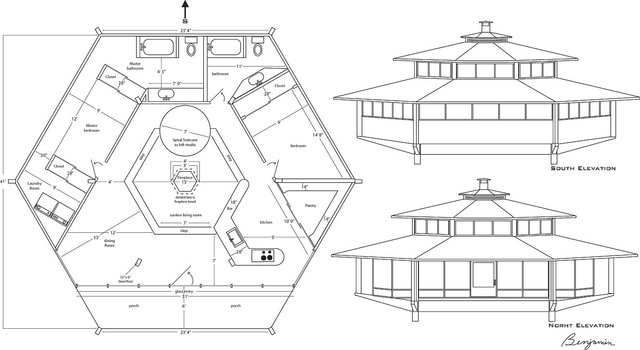 "Hana House," a sustainable home design for artist Doze Green on the island of Maui at Hana, Hawaii