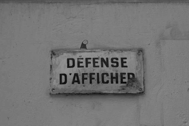 défense d'afficher