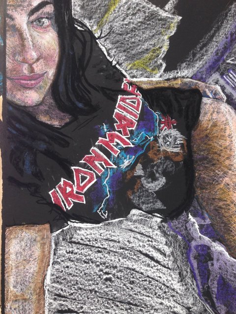 Katrina del Mar: Sophie, Iron Maiden, 2016, Oil Pastel on paper , 30 x 22 in.