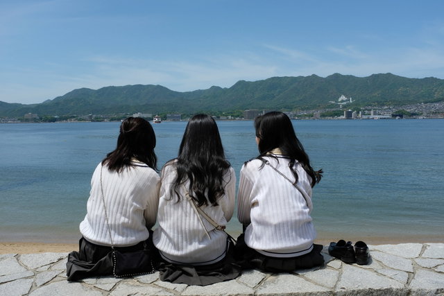 Miyajima island Japanese school outing
