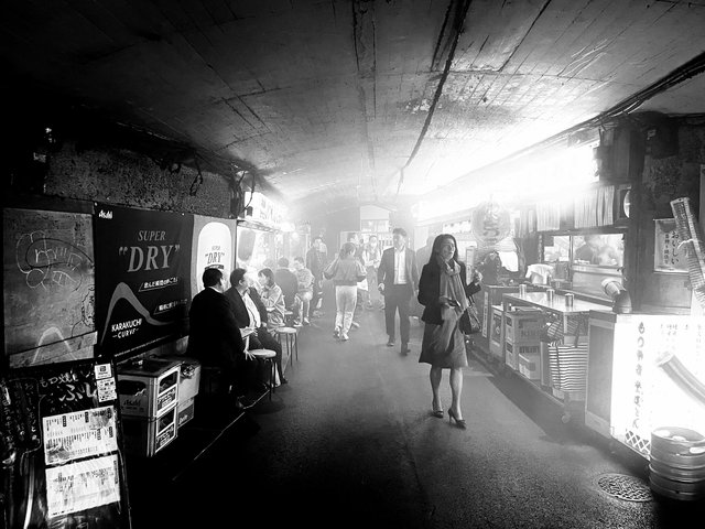Yurakucho, Tokyo (smoke from the yakitori restaurants)
