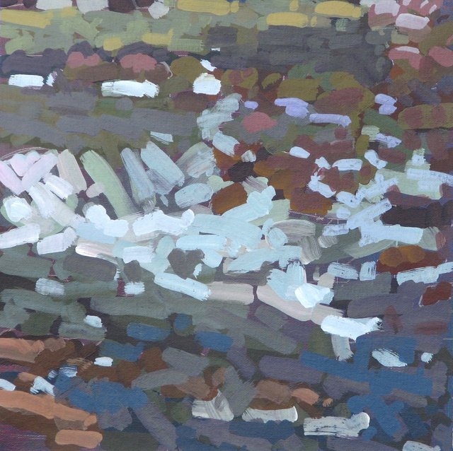 River Rocks, Avalanche Creek, Acrylic on Canvas, 12" x 12"