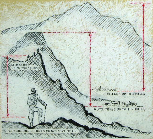 The Globe Shrinks For Those That Own It, 2015, Oil pastel on birch plywood panel, 44 x 48 in.