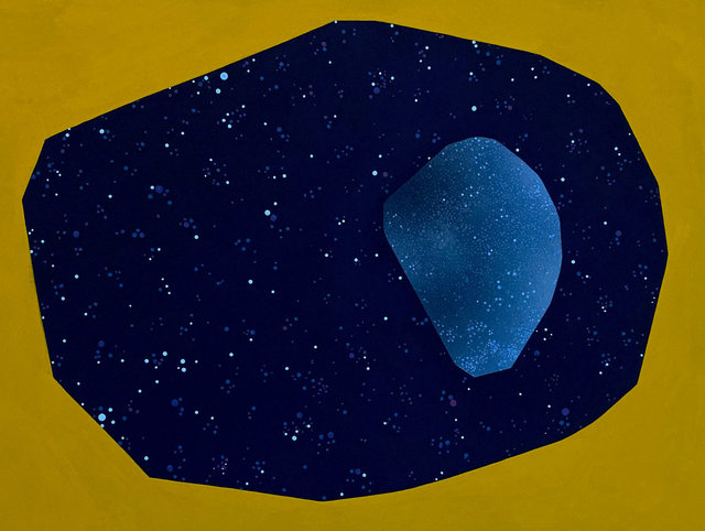 Fake Space, 2020, gouache on panel, 9x12”