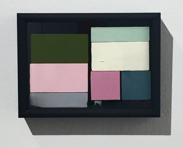 Object Permanence 2, 2016, wood, acrylic, graphite powder & artist's frame, 5 x 7"