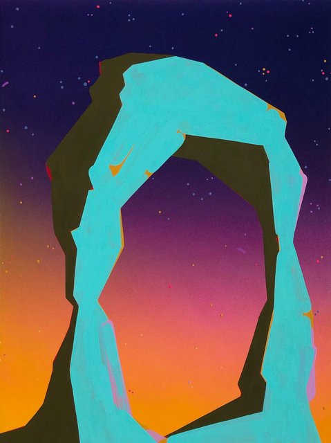 Coyote Slips, 2019, gouache on paper