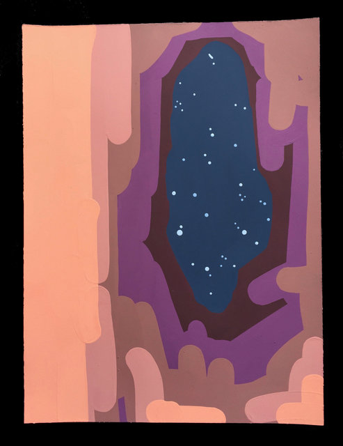 Desire Cave 9, 2017, gouache on paper