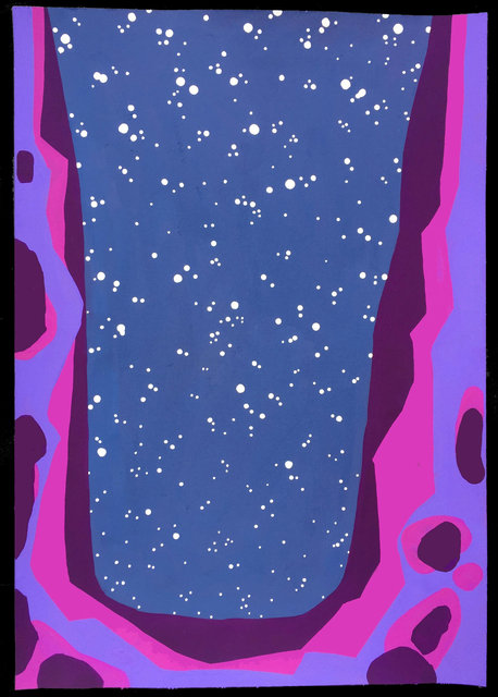 Desire Cave 1, 2017, gouache on paper