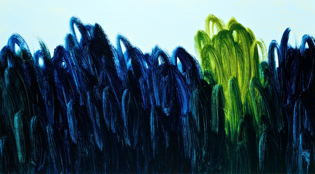 Grass Green and Night Blue over Soft Blue, 2011.