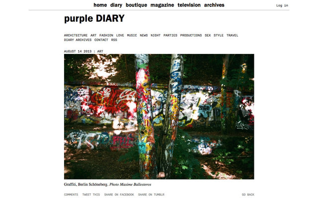 purple DIARY   Graffiti  Berlin Sch ouml neberg. Photo Maxime.jpg