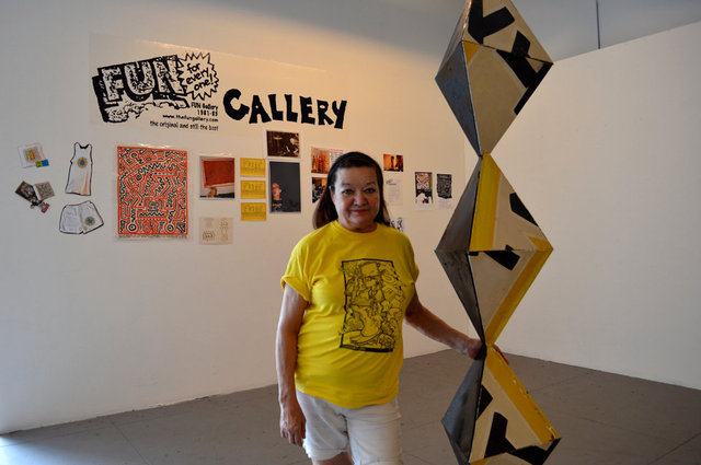 Patti Astor with the "Vickie Totem"