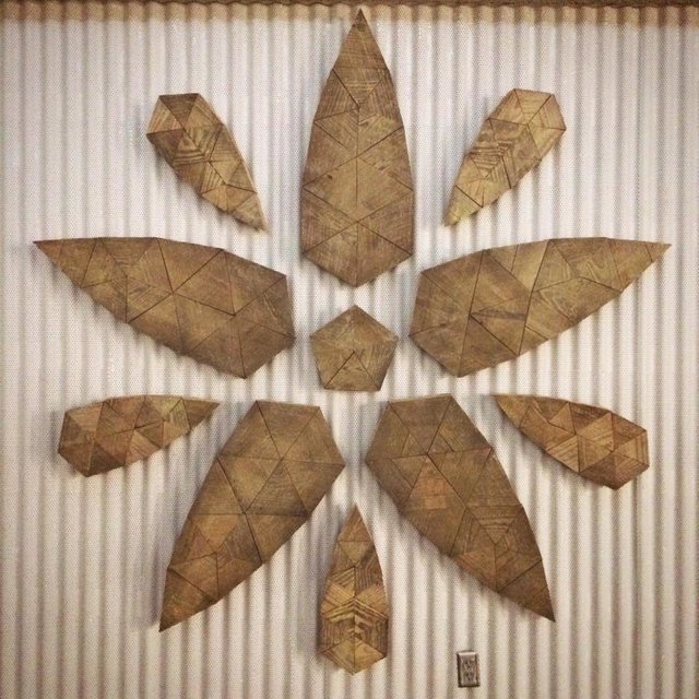 8ft geodesic reclaimed wood mandala