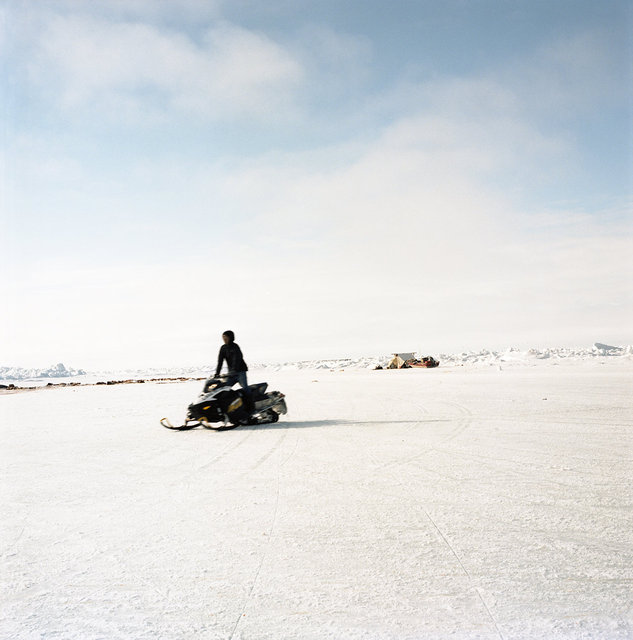 Zach on his snow machine, 2012