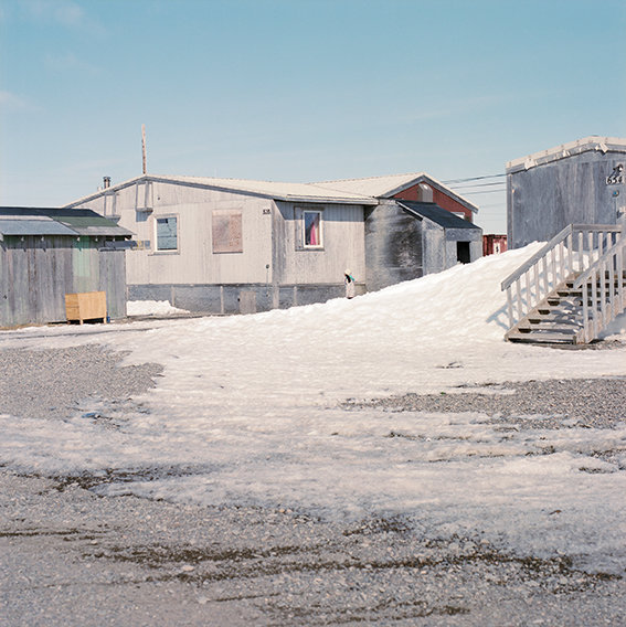 Spring sun is melting the ice in the village, May 2017