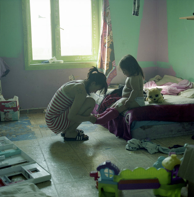 Emma dressing Brandy, 2011