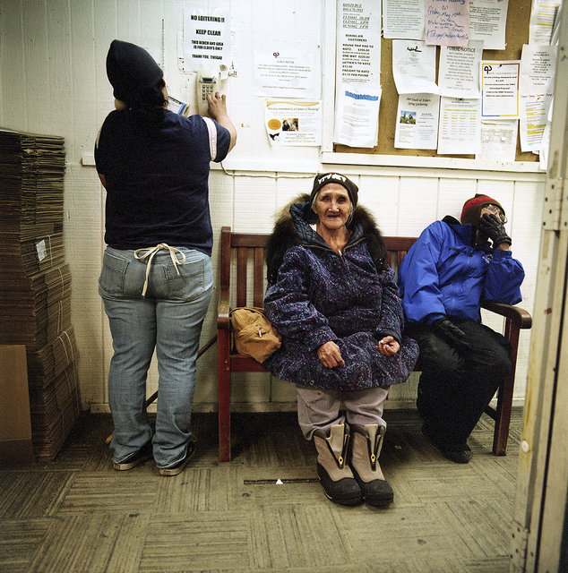 Auntie Myra and Jenny at the Native Store, 2009
