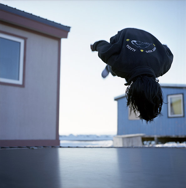 Back flip on the trampoline, May 2009