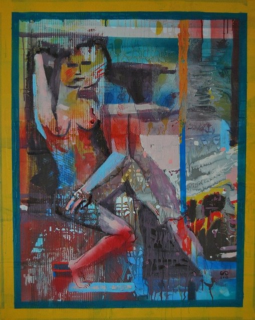 Amantes Amentes XIV 100x80 tech. mieszana płótno