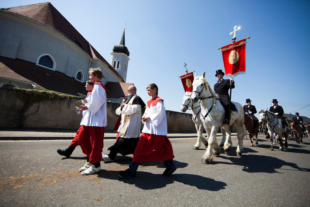 After the Vigil--Catholic Easter Procession
