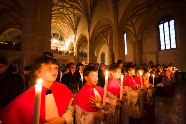 After the Vigil--Catholic Easter Procession