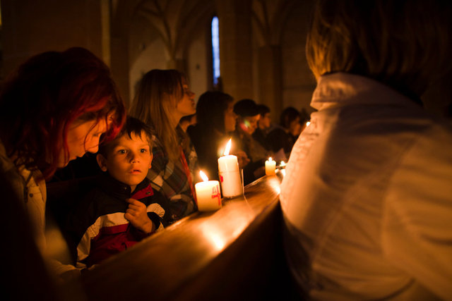 After the Vigil--Catholic Easter Procession