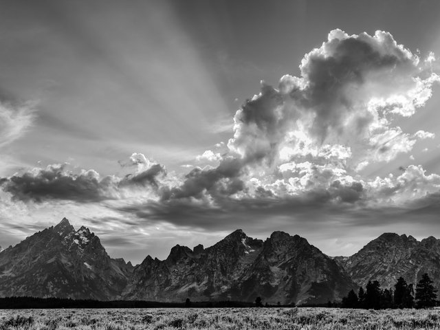 Crepuscular rays at sunset
