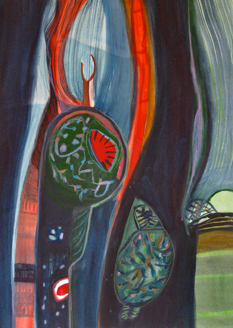 Tortoise, Mixed Media on Paper, 14"x10"