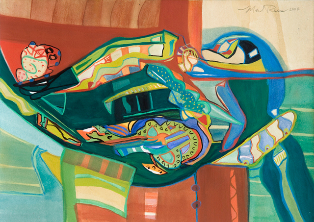 Native Cloth, Mixed Media on Paper, 10"x14"