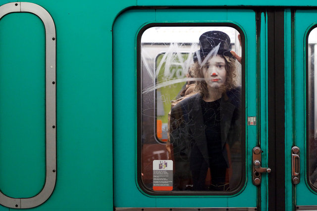 Clown on the metro