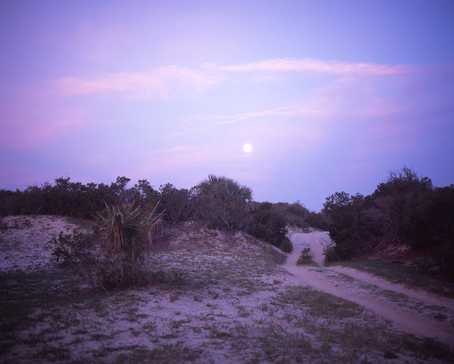 Water and Tides - Morning Moon Near Dungeness Beach, 2017