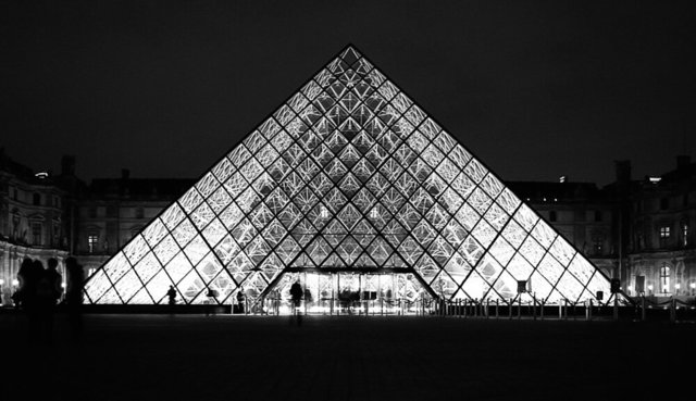 Pyramid at the Louvre. Paris, France