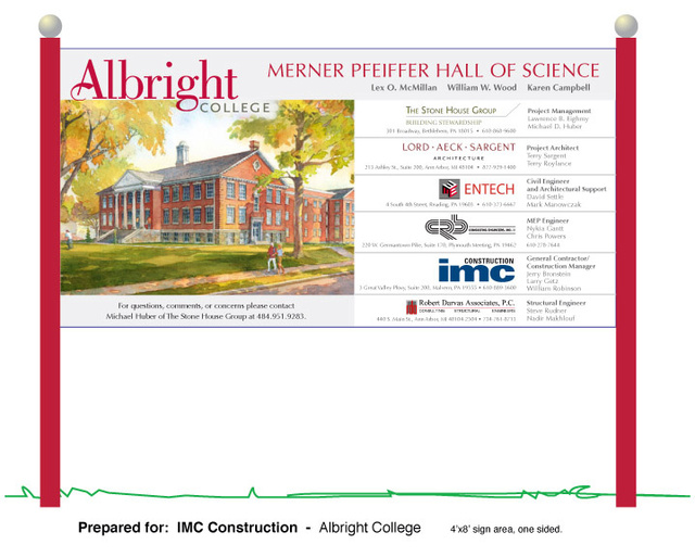 Construction signage - Albright College