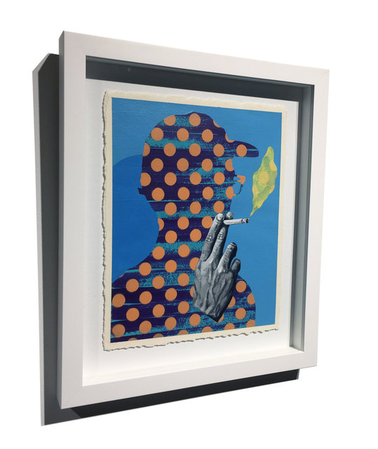 Smoke Break Series # 3 - Acrylic on paper (framed) - 12 x 10 inches framed - SOLD
