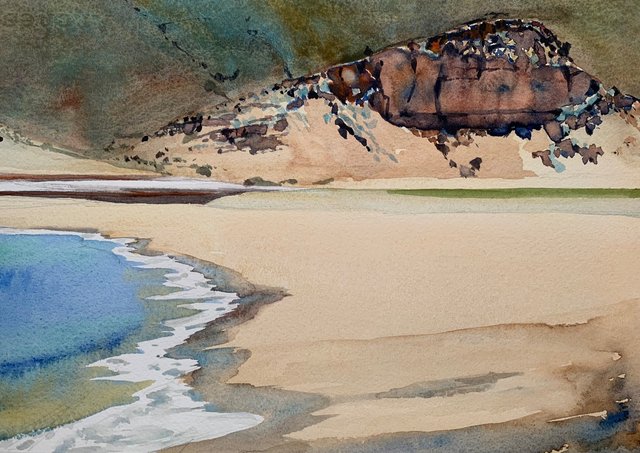 Beach and cliff, Cabo del Gato, Spain