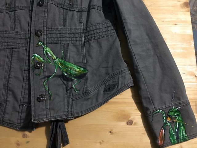 Jeans Jacket - Front Side - Praying Mantis - Another Detail