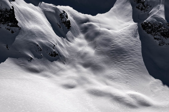Spuren auf dem Wendengletscher.