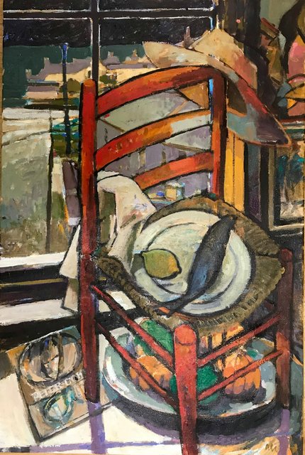 Red Chair in Studio Window