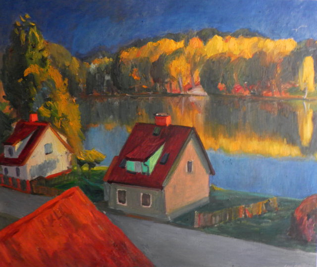 Miodówko - jesień 110x130 olej płótno